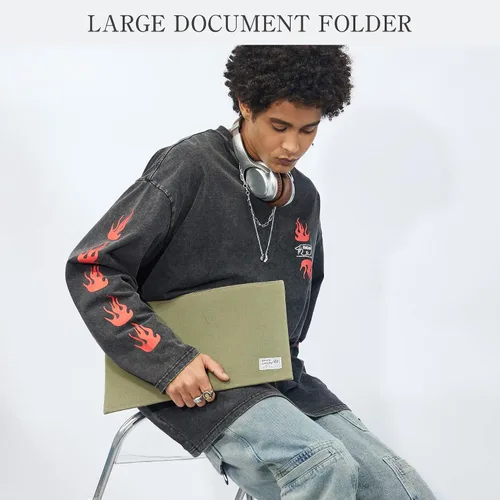Vista 7 de Rough Enough Important - Organizador de documentos, carpeta segura para almacenamiento de viaje, bolsa de lona con cremallera para tamaño legal A4