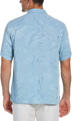 Vista 2 de Cubavera Camisa de botones tropicales de dos tonos para hombre