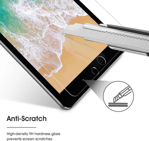 Vista 6 de OMOTON Paquete de 3 protectores de pantalla para iPad de 6ª y 5ª generación, protector de pantalla de vidrio templado compatible con Apple iPad Pro