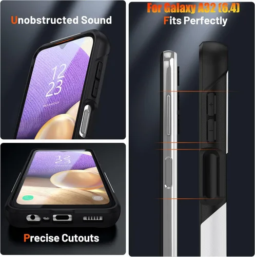 Vista 6 de Funda resistente para Galaxy A32 4G de 6.4 pulgadas, agarre texturizado antideslizante, resistente a caídas