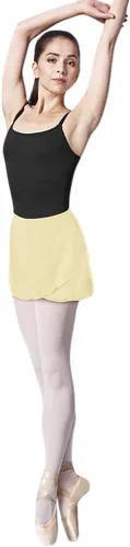 Vista 6 de Bloch Falda de ballet Vera Georgette para mujer, falda cruzada de ballet Vera Georgette Berenjena