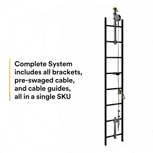 Vista 3 de 3M DBI-SALA Lad-Saf Cable Sistema de Seguridad Vertical 6119020, Acero Inoxidable, 20 FT