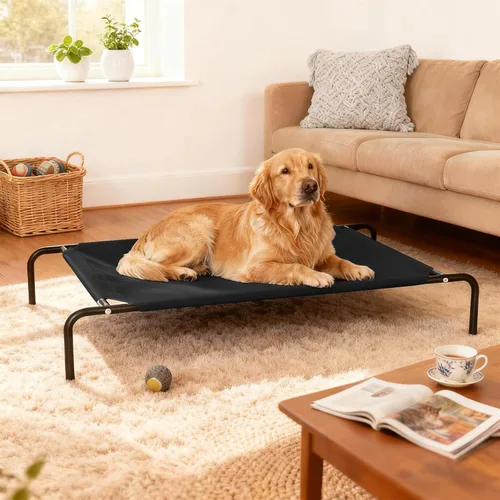 Vista 2 de STARLATTA Cama elevada para perros grandes, cuna elevada lavable con pies antideslizantes, camas refrescantes impermeables con tela Oxford, uso