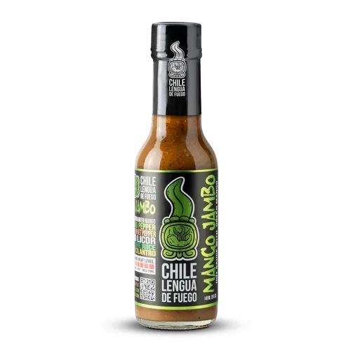 Vista 9 de Chile Lengua de Fuego Café caliente – Salsa picante jalapeño infundida con café, sabor ahumado tostado oscuro, calor suave, botella de 5 onzas