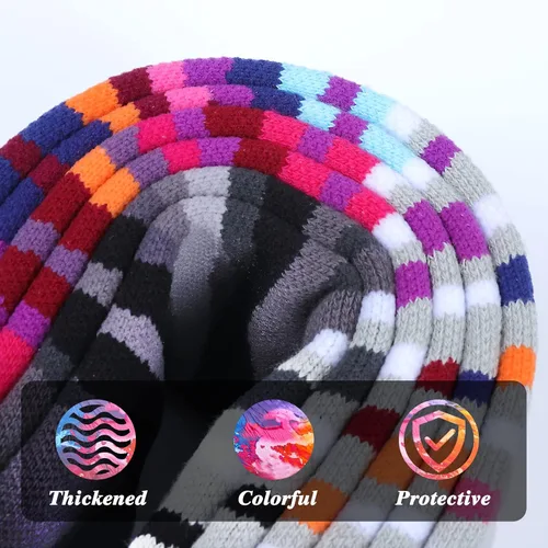 Vista 5 de Calcetines de esquí para niños, 3 pares de calcetines cálidos de invierno para nieve, para niños y niñas, jóvenes, esquí, snowboard, para niños de 4