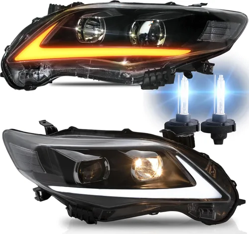 Vista 9 de VLAND Compatible con el conjunto de faros delanteros Toyota Corolla 2011 2012 2013 (no para modelos COROLLA LE)