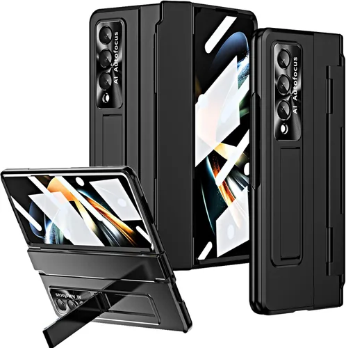 Vista 10 de Funda para Samsung Galaxy Z Fold 4 con protección de bisagra plana, funda delgada para teléfono de PC todo incluido, protector de pantalla