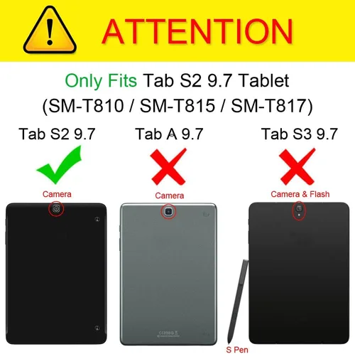 Vista 2 de Fintie Funda delgada para Samsung Galaxy Tab S2 9.7 - Funda protectora ultraligera con función de apagado y encendido automático para tableta Negro