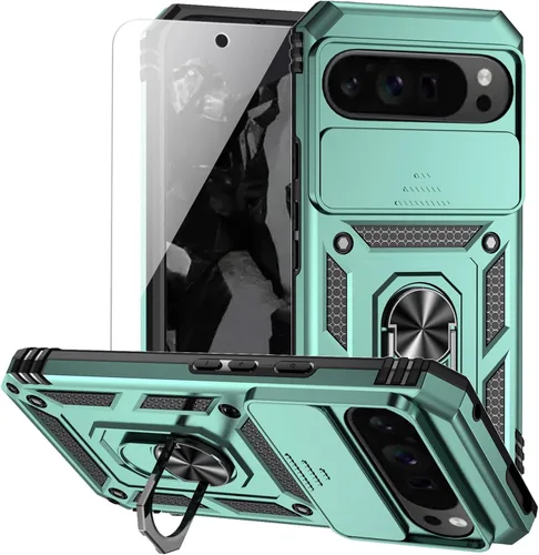Vista 14 de Funda para Google Pixel 9 Pro XL con cubierta para lente de cámara, protector de pantalla HD, doble capa de grado militar a prueba de caídas
