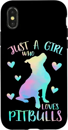 Vista 5 de Just a Girl Who Loves Pitbulls Watercolor Cute Pitbull Mama Case for iPhone 17