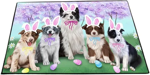Vista 26 de Doggie of the Day Border Collie Dogs Floor Mat - 4th of July Independence Day - Best Dog Doormat - Protector Decor - Unique Portrait Art - Premium