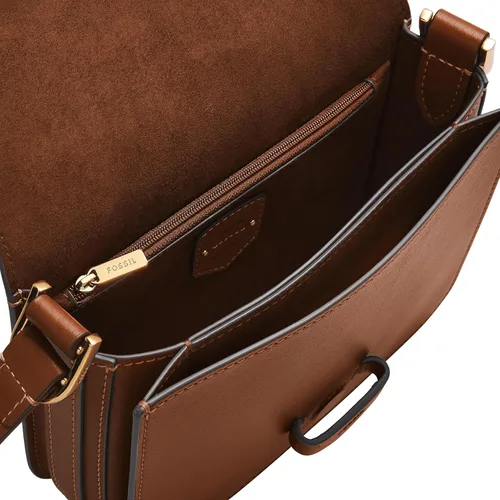 Vista 2 de Fossil Lennox - Bolso cruzado de piel con solapa grande o pequeña para mujer
