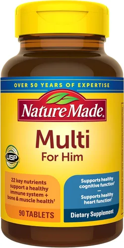 Vista 8 de Nature Made Multivitamínico para él, multivitaminas para hombre sin planchado, apoyo nutricional diario, vitaminas y minerales Nature Made Multi