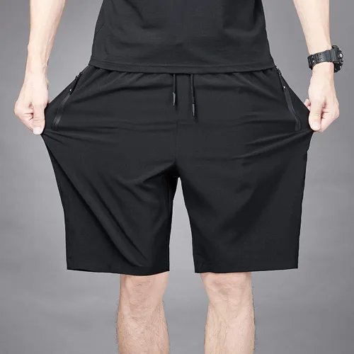 Vista 4 de ZooYung Pantalones cortos deportivos ligeros de secado rápido con bolsillos con cremallera para entrenamiento, gimnasio, entrenamiento al aire libre