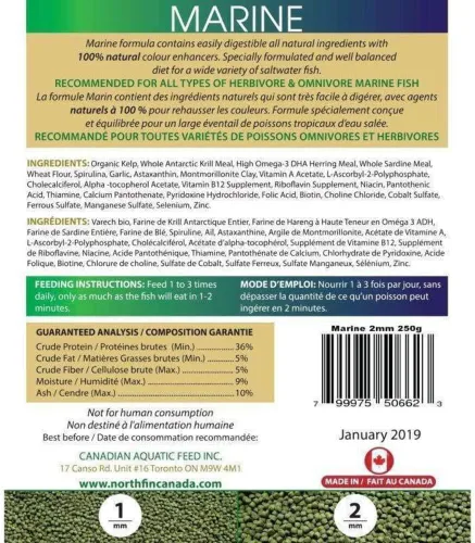 Vista 2 de Northfin Marine Formula Fish Food 1mm, 8.8 oz (250 g)