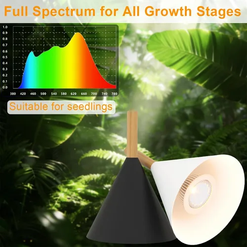 Vista 5 de Luces colgantes de cultivo para plantas de interior, lámpara de plantas de espectro completo de 20 W con temporizador, altura ajustable, luz