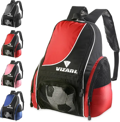 Vista 11 de Mochila de fútbol Solano de Vizari con compartimento para balón, bolsillo ventilado para balón y bolsillos de carga laterales de malla para adultos