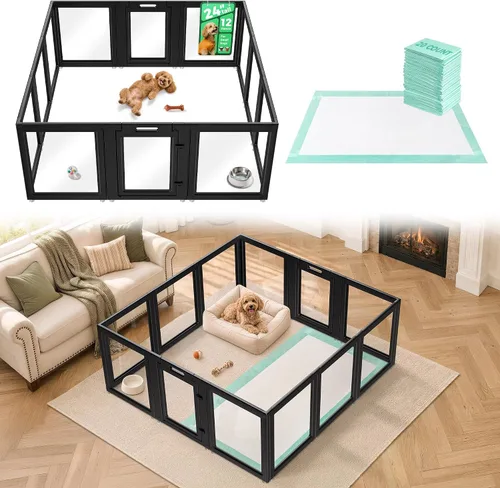 Vista 20 de FXW AuraSpace - Corralito acrílico transparente para interiores Negro