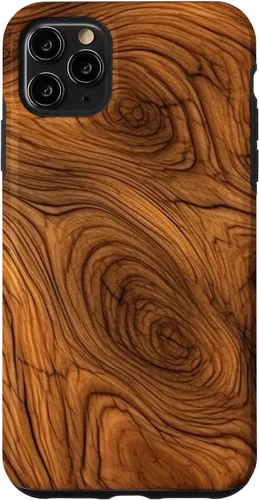 Vista 12 de iPhone 7 Plus/8 Plus elegante estampado de grano de madera marrón intenso estuche con estampado