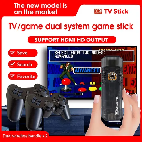 Vista 5 de Mango inalámbrico de Gamepad con sistema doble, consola de juegos retro para TV, HDMI compatible con salida HD, micro USB 5V1.5A, Android 8K