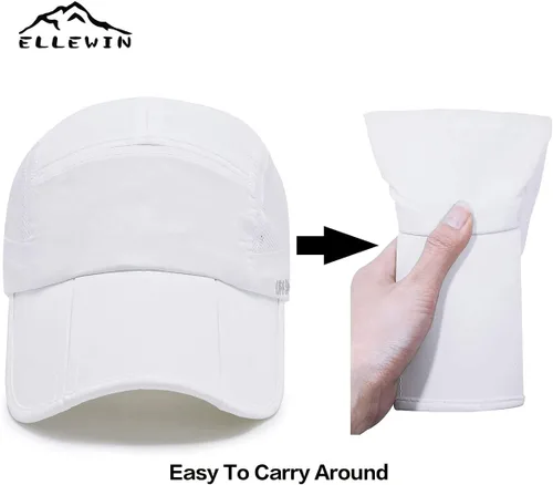 Vista 50 de ELLEWIN Gorra de béisbol unisex UPF 50 sin estructura, con pico grande y plegable