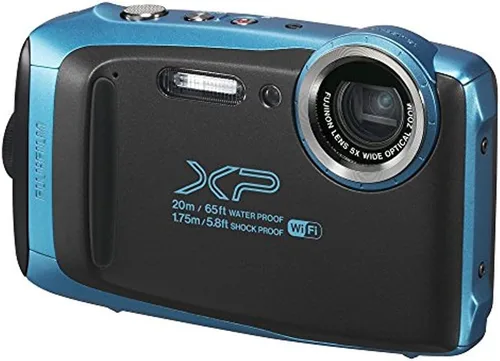 Vista 4 de Fujifilm FinePix XP130 Cámara digital impermeable con tarjeta SD de 16 GB - Azul cielo