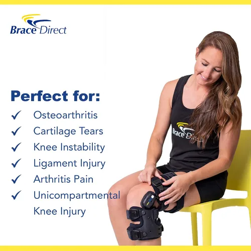 Vista 4 de Brace Direct Descargador de osteoartritis Rango ajustable de control de movimiento Rodillera para reducción de carga de dolor de rodilla, dolor