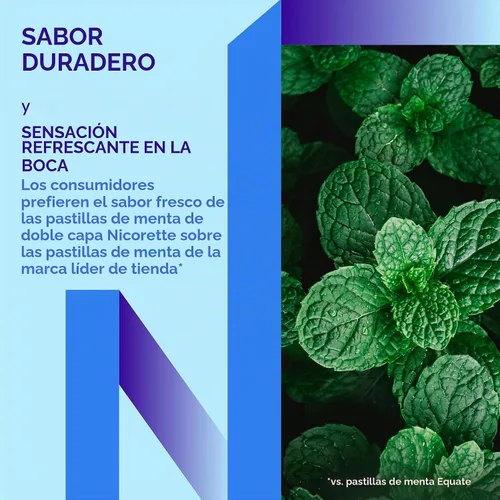 Vista 6 de Nicorette Mini pastillas de nicotina, 2 mg de ayuda para dejar de fumar, sabor a menta, 20