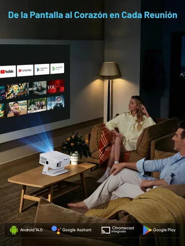 Vista 4 de Wielio Proyector inteligente con Wifi Bluetooth 400 ANSI para Google TV
