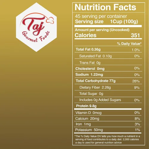 Vista 2 de TAJ Gourmet - Arroz basmati marrón, envejecido naturalmente, 10 libras