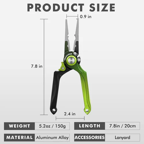 Vista 2 de TRUSCEND Alicates de Pesca Bloqueables Prácticos con Mango Ergonómico Innovador, Herramienta de Pesca Recubierta de Teflón Resistente a la Corrosión