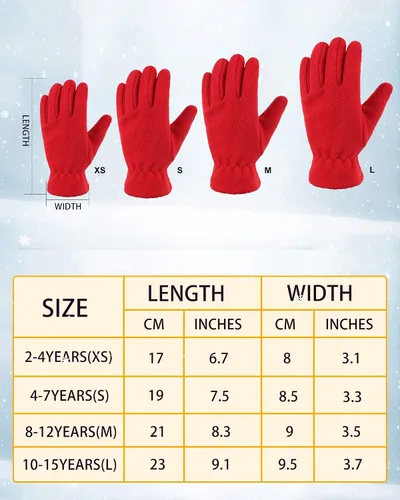 Vista 3 de 3 pares de guantes de forro polar para niños, guantes cálidos de invierno, guantes de dedos completos, guantes de bebé para niños y niñas