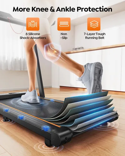 Vista 5 de Cinta de correr plegable con inclinación automática del 15% y barra de Negro naranja