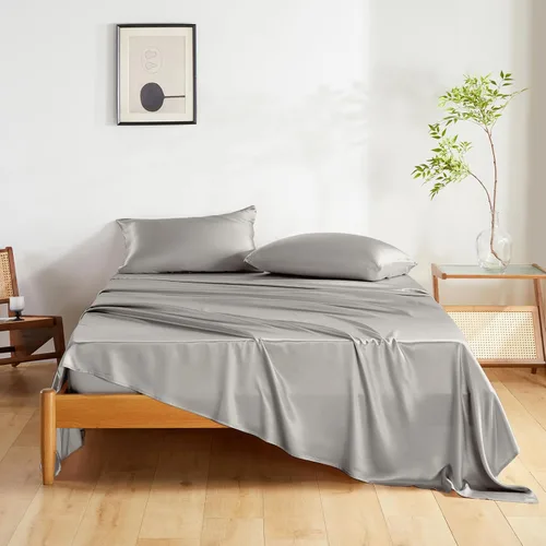 Vista 12 de Juego de sábanas de seda THXSILK 3 piezas, juego de sábanas tamaño Twin XL, sábanas frescas y transpirables con 1 sábana encimera, 1 sábana bajera