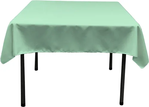 Vista 70 de LA Linen. Mantel cuadrado de popelina de poliéster