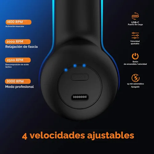 Vista 3 de NEPQ Mini Pistola de Masaje, Potente Pistola de Percusión de Tejido Profundo Portátil para Músculos Fasciales, Masajeador de Cabeza, Cuello