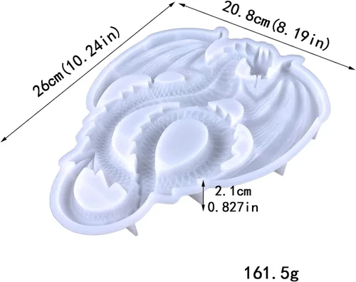 Vista 2 de Moldes de silicona de dragón 3D para resina epoxi, molde grande de pterosaurio, moldes de animales de dinosaurio para bricolaje de fundición