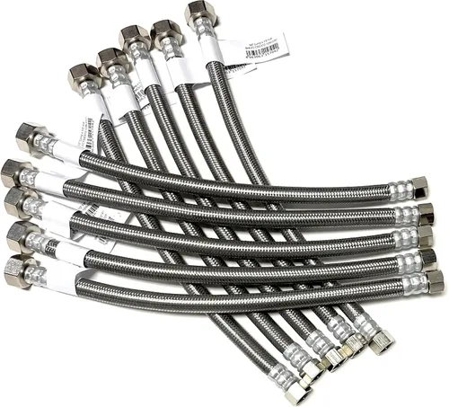 Vista 18 de Conector de línea de suministro de agua para grifo de acero inoxidable trenzado, línea de suministro para grifo - rosca de compresión hembra de 3/8