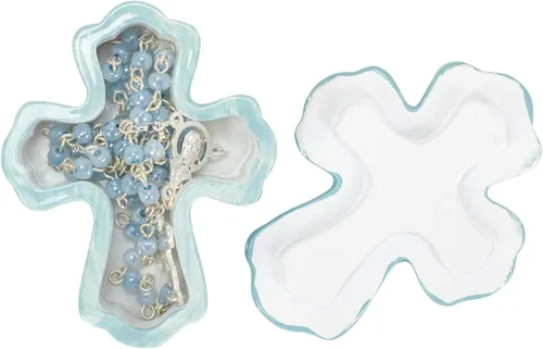 Vista 3 de Roman Giftware Inc., regalos para niños, bebé nuevo, caja de 0.75 pulgadas de alto con rosario, religioso, inspirador, duradero (2 x 2 x 1)