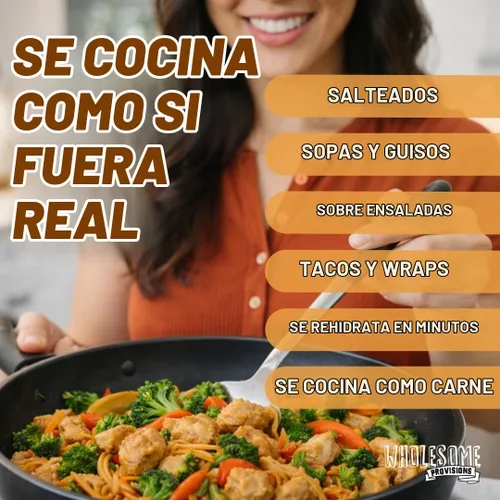 Vista 5 de Proteína vegetal texturizada, sustituto de carne vegana, 100% libre de hexano, fabricada con soja amarilla graduada #1, a base de plantas, fabricada