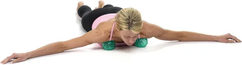 Vista 5 de Franklin - Juego de bolas texturizadas de OPTP - 2 bolas inflables de masaje para ejercicio para tensión muscular y alivio miofascial