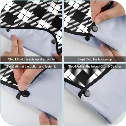 Vista 4 de SATINIOR Paquete de 6 baberos para adultos para hombres mayores con atrapa migas, impermeables, lavables, protectores de ropa, regalo para el padre