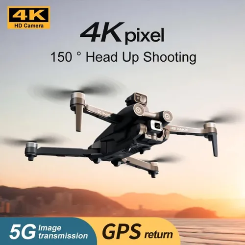 Vista 2 de Wingshot i8 Max 4K Drone con cámara 4K, drones para adultos, evitar obstáculos, WiFi FPV RC Quadcopter con control de gestos, mini drones plegables