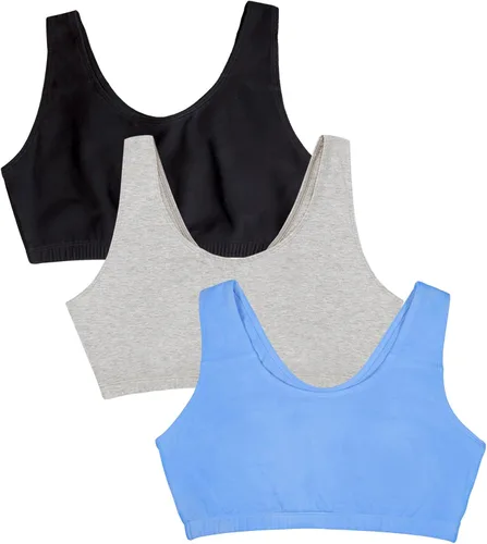 Vista 10 de Fruit of the Loom - Sujetadores deportivos estilo camiseta para mujer (paquete múltiple)