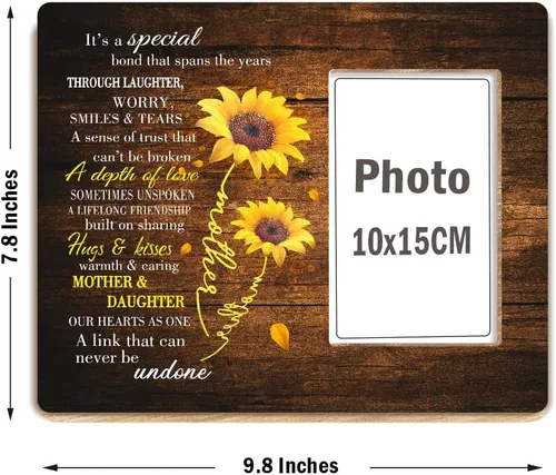 Vista 3 de OTINGQD Marco de fotos para mamá, regalo para madre de hija, regalos para mamá para cumpleaños, Navidad, día de la madre, amor entre madre e hija