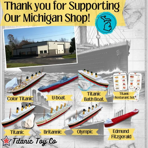 Vista 9 de TitanicToyCo HMHS Britannic Modelo de barco 1 pie de largo totalmente montado, modelo de barcos, juguetes británicos para niños, modelo de crucero