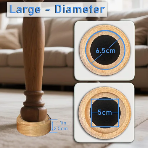 Vista 2 de Elevadores de cama resistentes de 1 pulgada, elevadores de cama, elevadores de muebles, ideal para almacenamiento debajo de la cama, mesa
