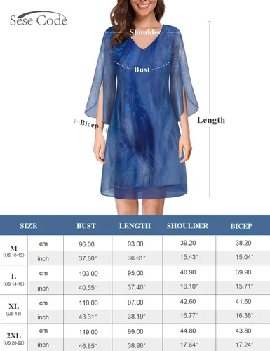 Vista 5 de SeSe Code Vestido de malla elástica con volantes y manga 34 para mujer, vestidos de invitadas de boda