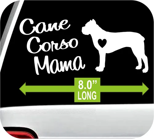Vista 2 de BG 696 - Adhesivo decorativo para ventana de coche, diseño de cane Corso Mama