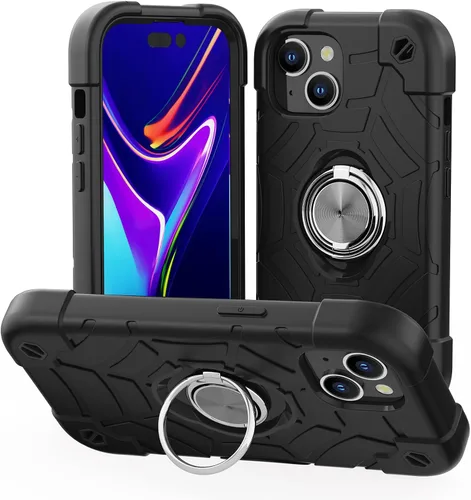 Vista 16 de Funda para iPhone SE de 3ª/2ª generación, iPhone 8/7/6/6S con soporte (no para modelos de tamaño grande), funda híbrida a prueba de golpes de Negro